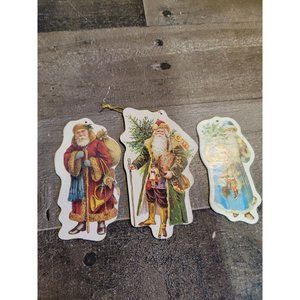 Rustic santa toys sack tree Mistletoe xmas ornament set